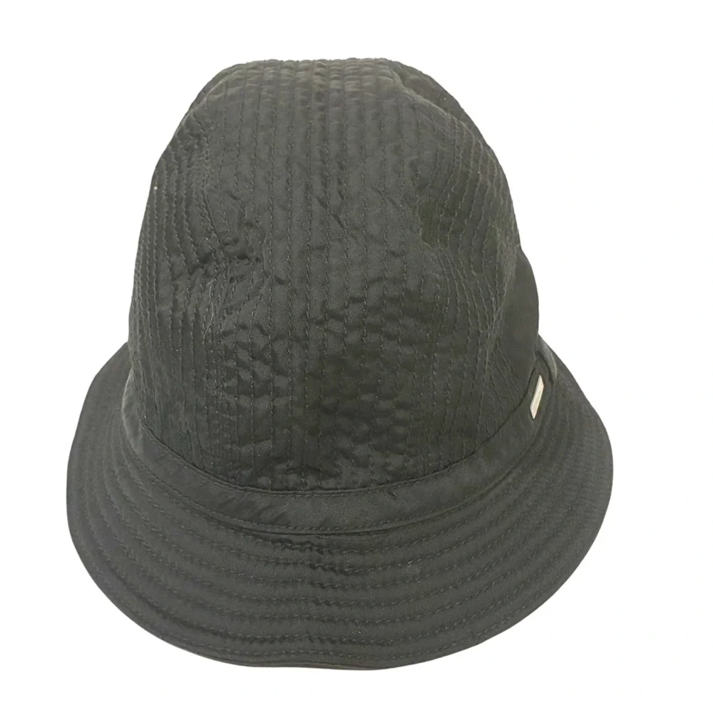 Prada Size Medium Black Quilted Bucket‎ Brimmed Hat Nylon