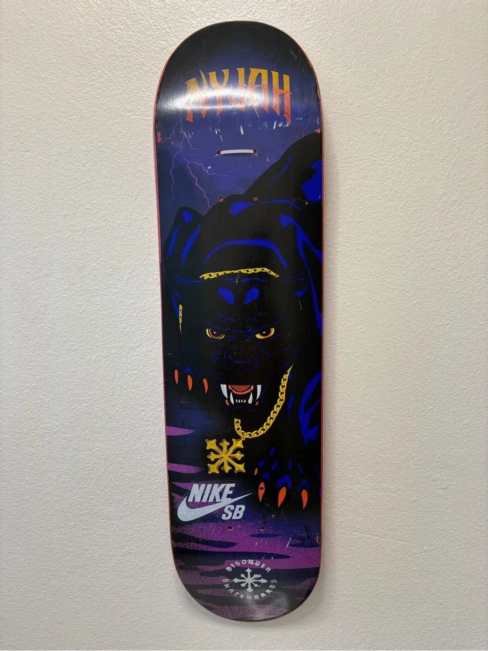 Nike SB Kids Black Panther Graphic Skateboard Deck - Black/Blue