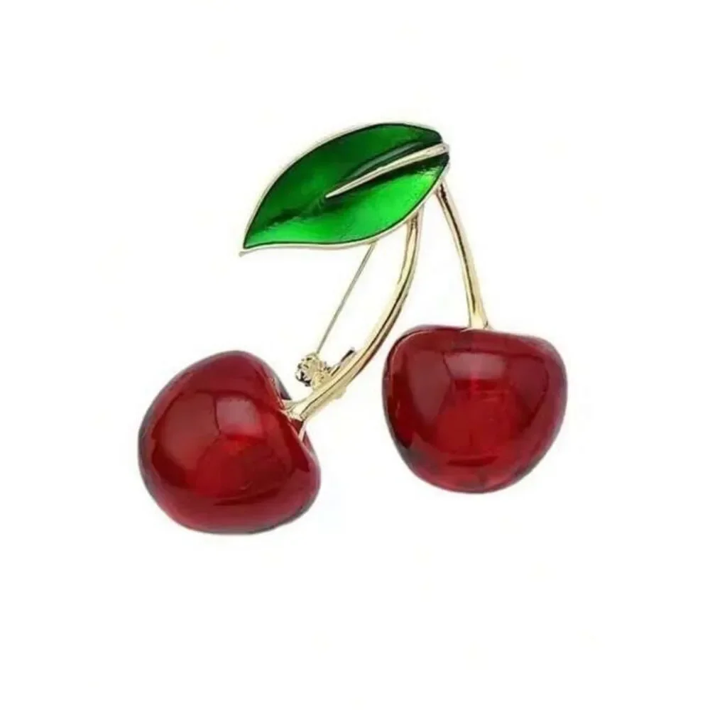Gold Cherry Leaf Brooch A1964