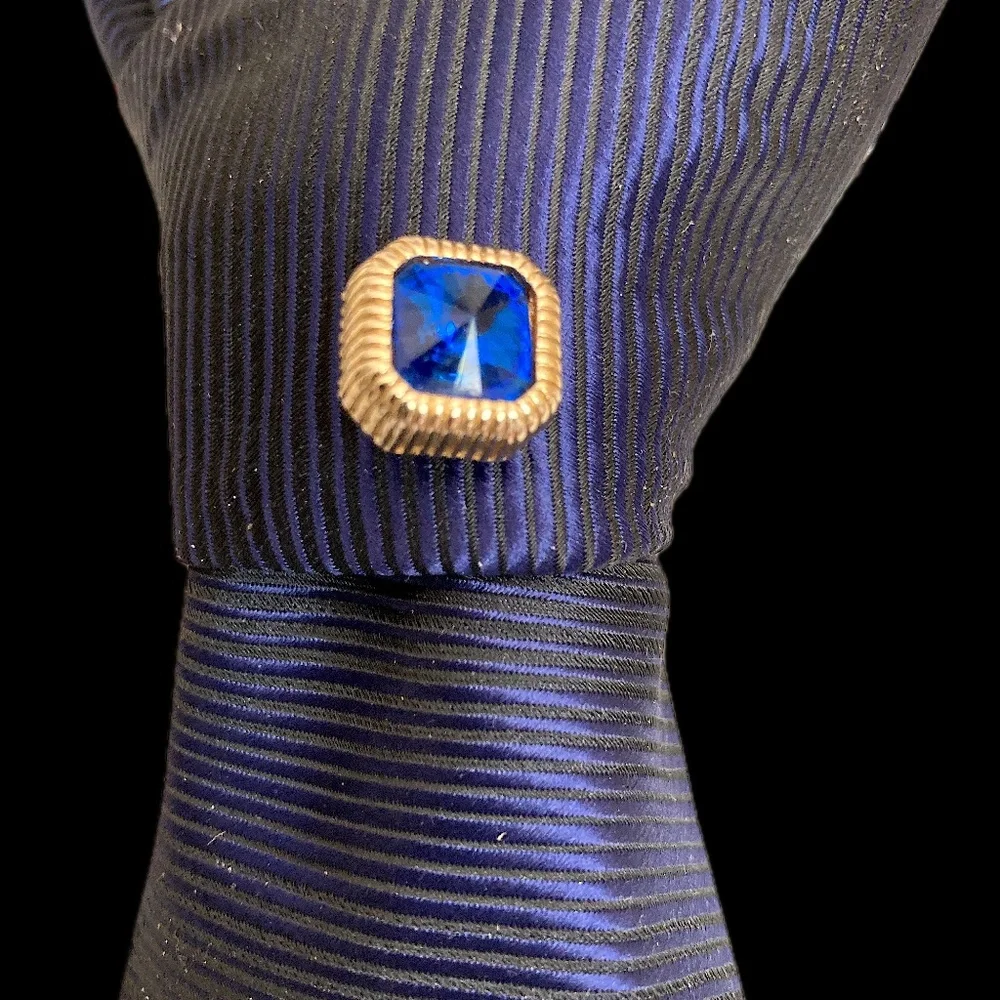 Blue Rhinestone  Pin Vintage 60s Swank Jewelry
