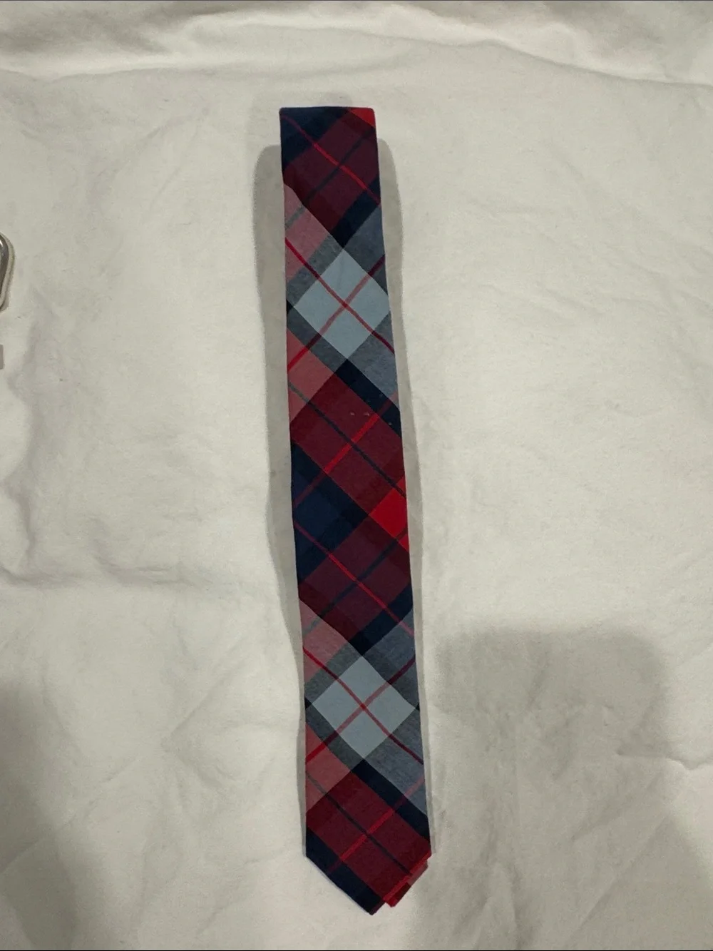 Crewcuts Red, Navy & Light Blue Plaid Tie