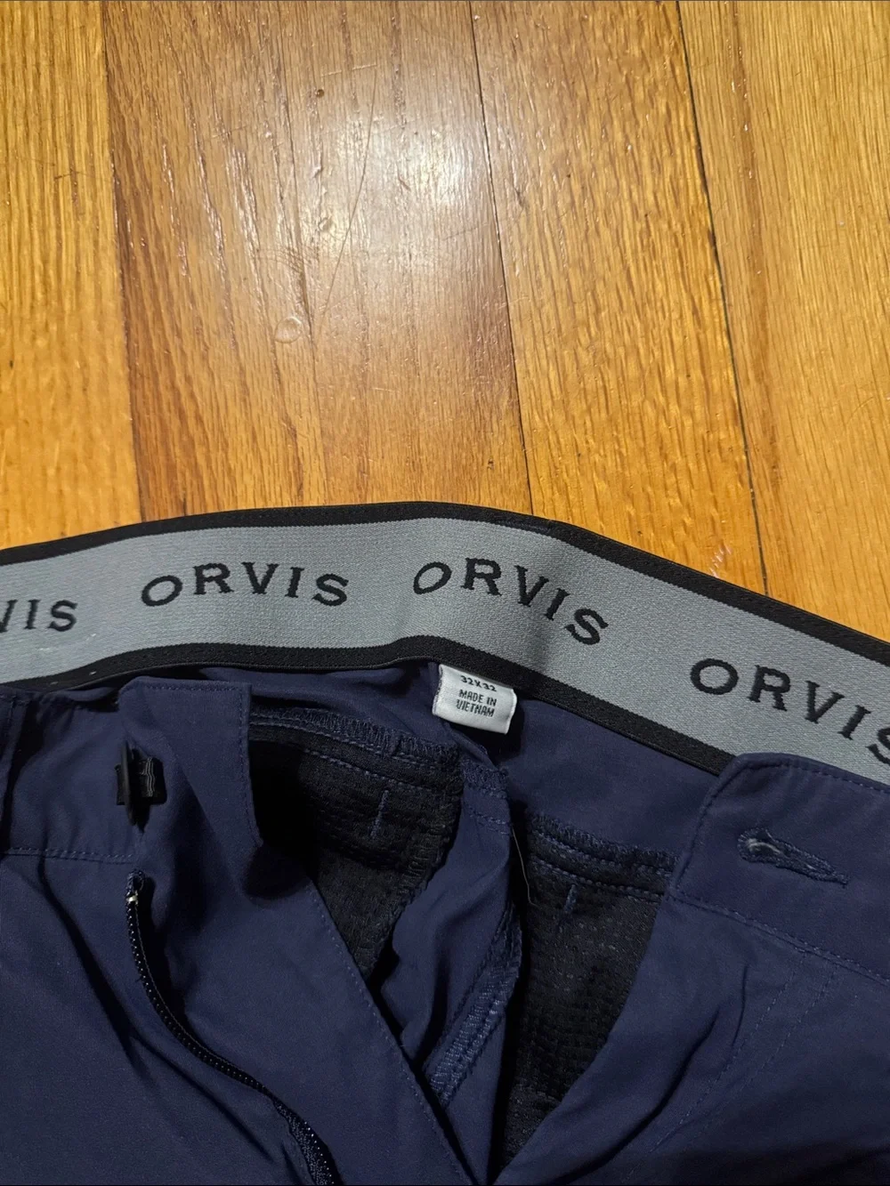 Orvis Navy Boxer Briefs with Gray Logo Waistband