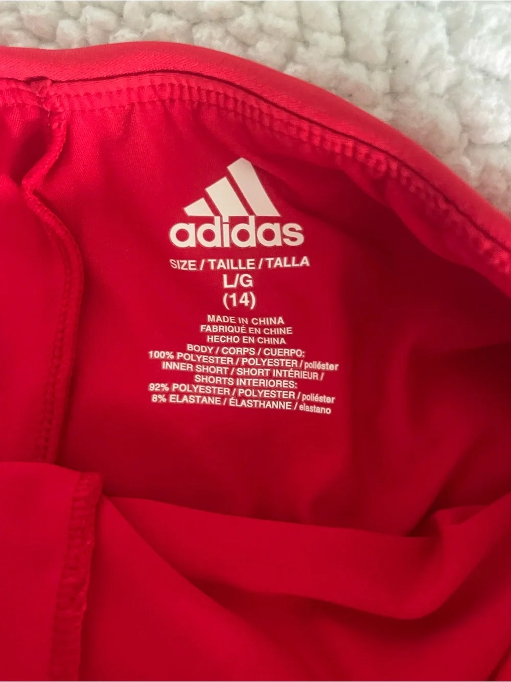 adidas Red and Navy Girls Athletic Skirt with White Stripes
