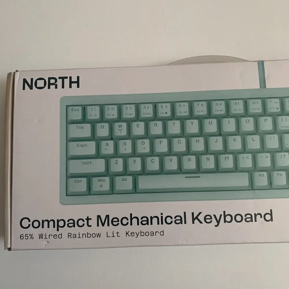 NORTH Compact Mechanical Keyboard 65% Wired Rainbow Lit Keyboard NEW