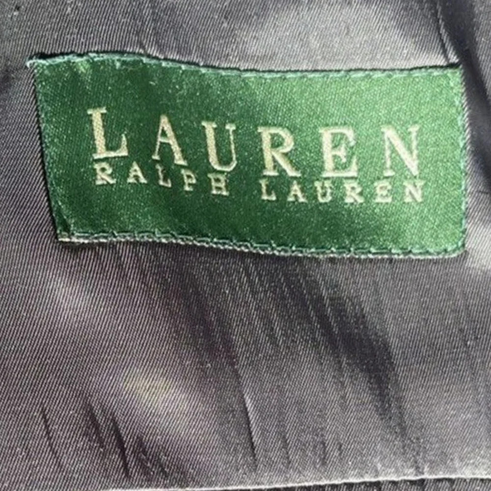 Lauren Ralph Lauren‎ Blazer Mens 44L Pinstriped Wool Blend Charcoal Gray