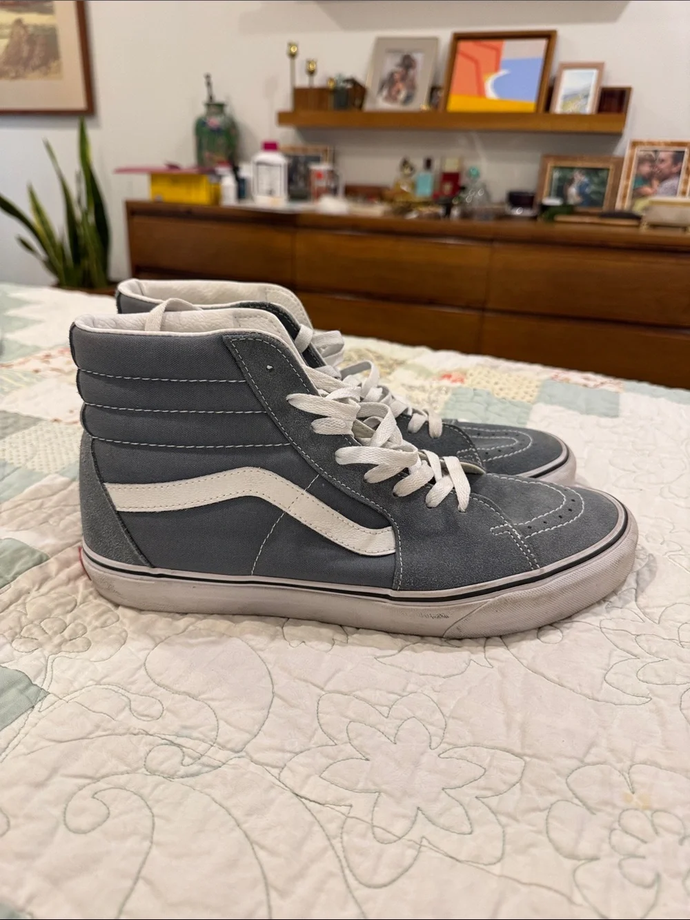 Vans Kids High-Top Sneakers in slate blue and White