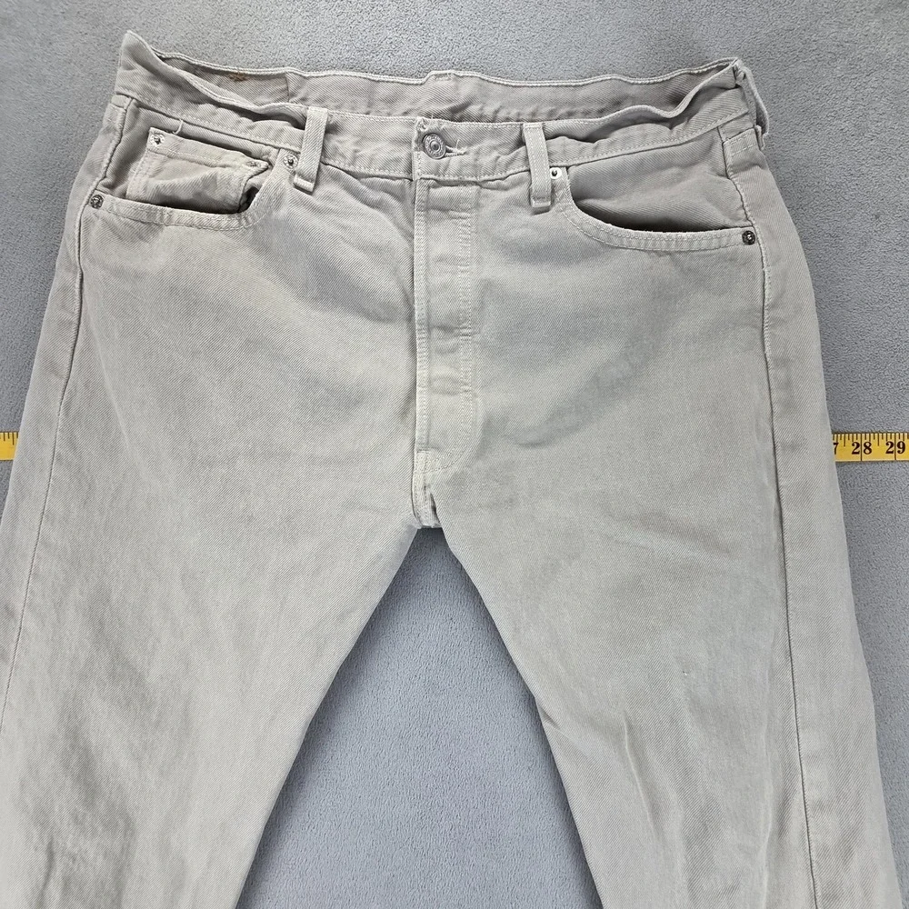 Vintage Levis 501 Jeans Mens Gray‎ Made In USA 90s Button Fits 34x29