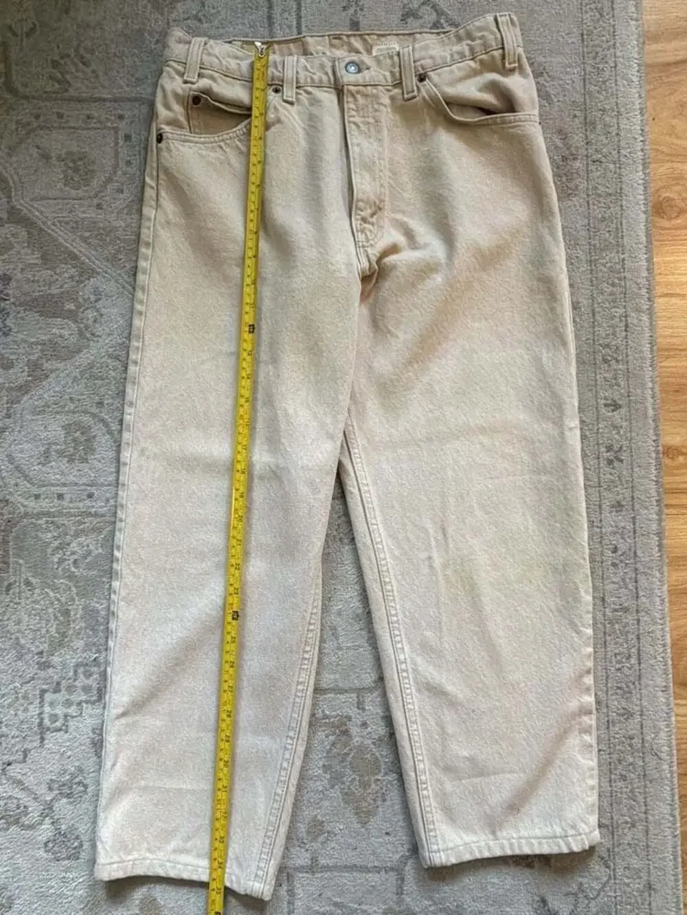 Vintage Levi's 550 Relaxed Fit Tapered Leg Khaki Tan Jeans W32 L32 Made in USA