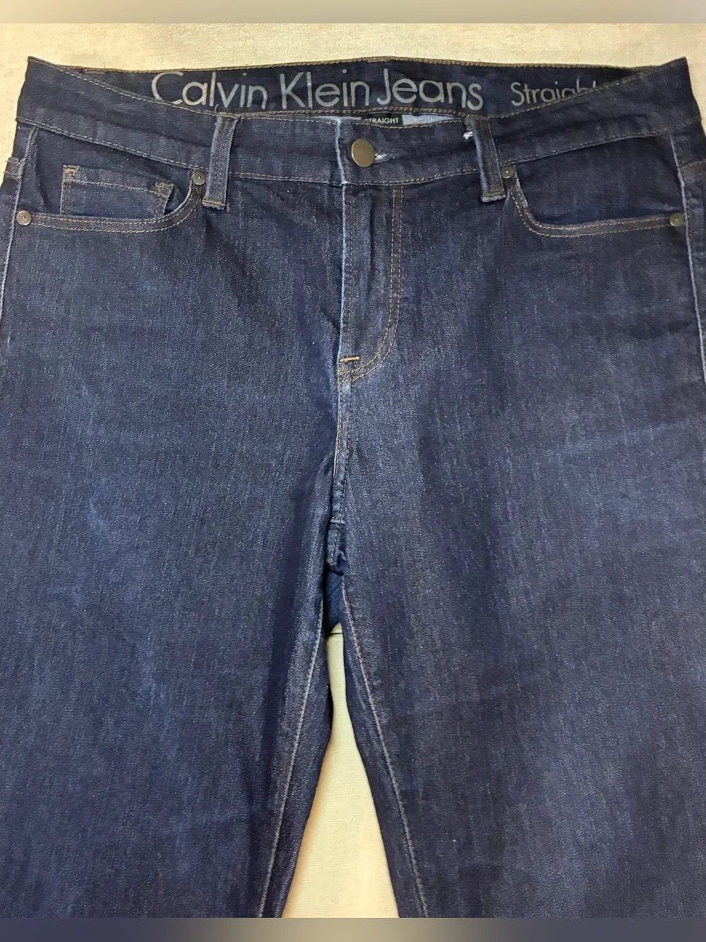 Calvin Klein Jeans Straight Leg Dark Wash Stretch Denim Size 30/10