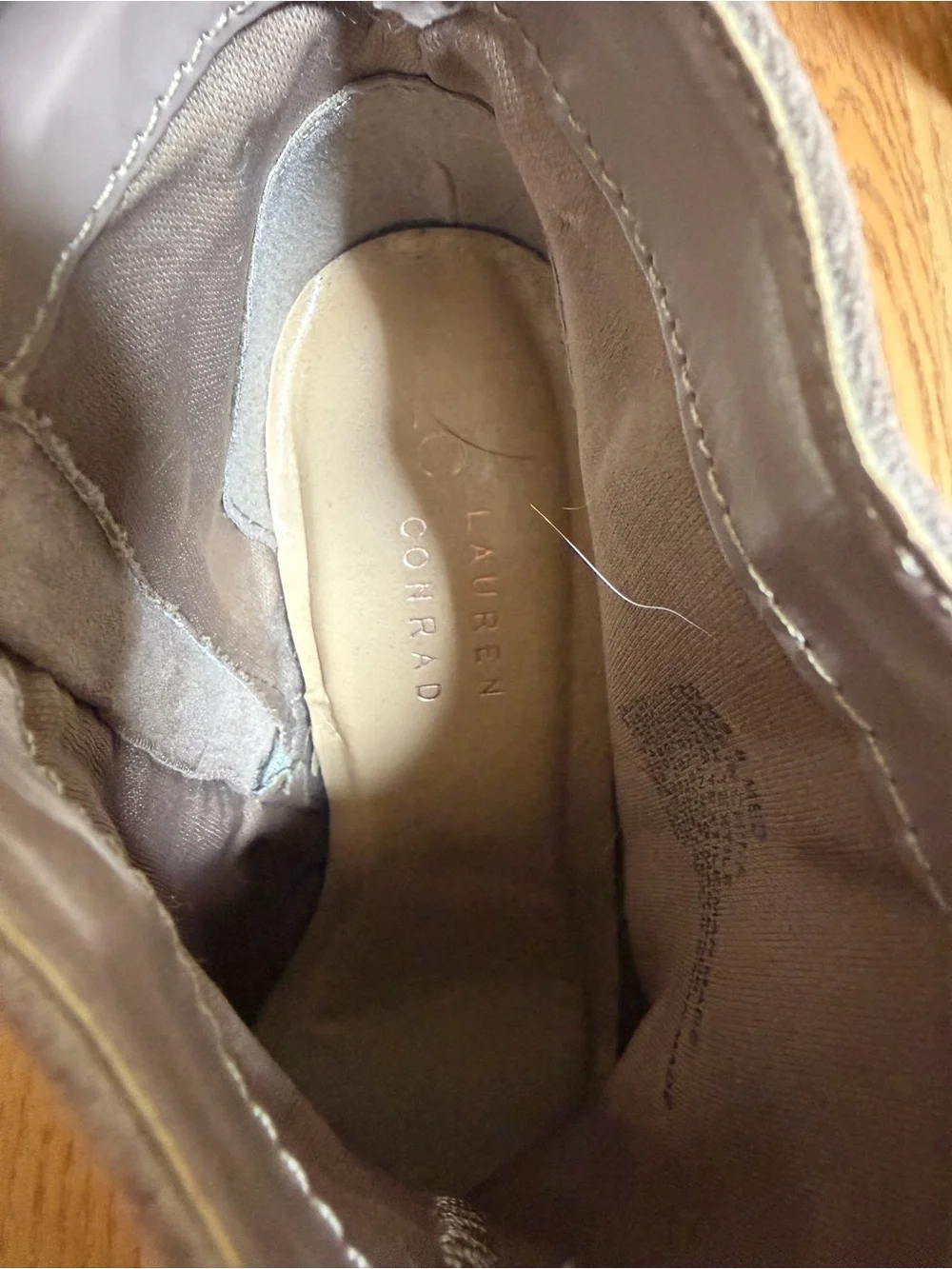 LC Lauren Conrad taupe suede