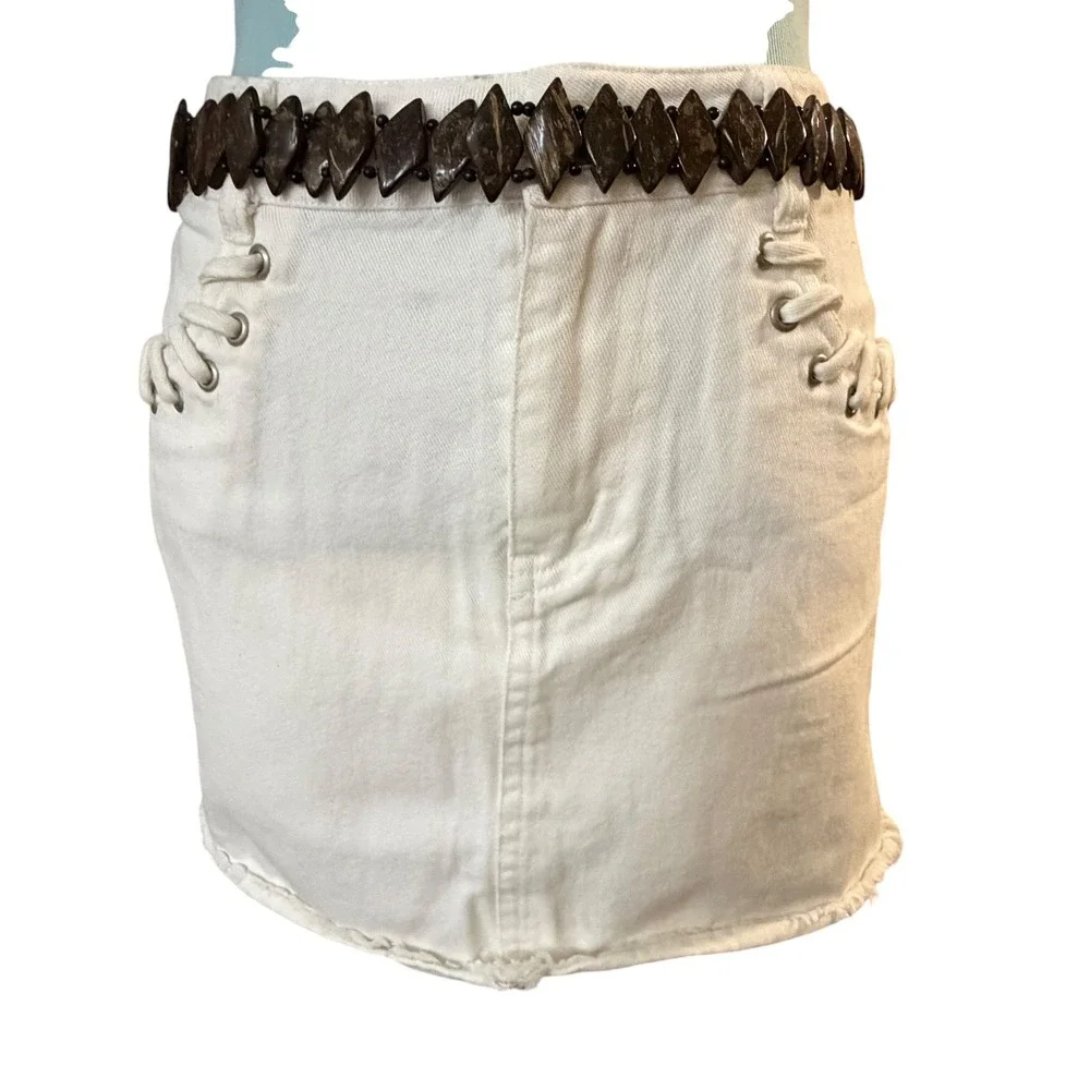 Bohemian Coconut Shell Diamond Bead Tie Waist Belt‎ Brown One Size Festival Boho