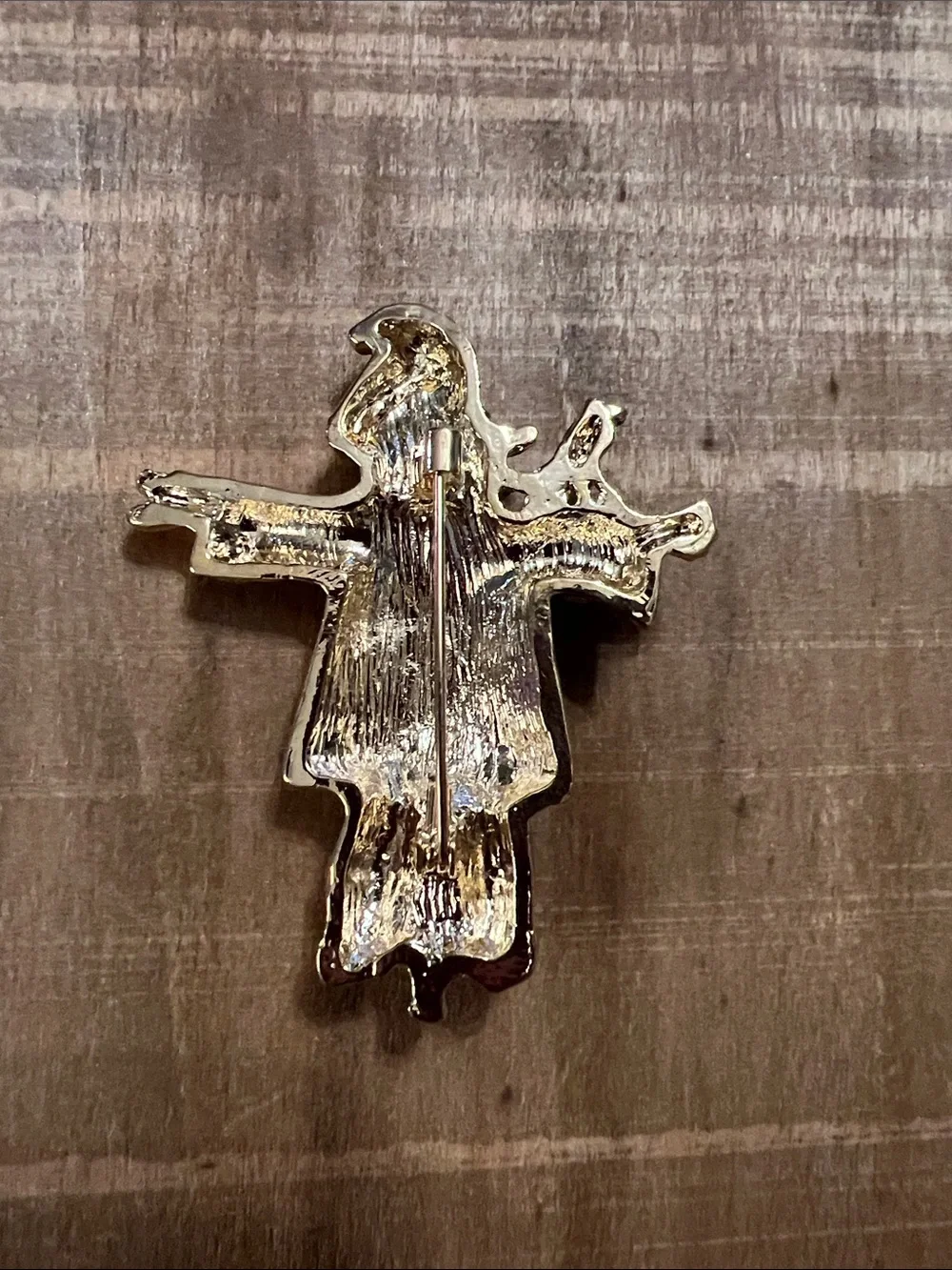 3/$18 Gold Scarecrow Decorative Pin with Blue and Green Accents Lot 6050