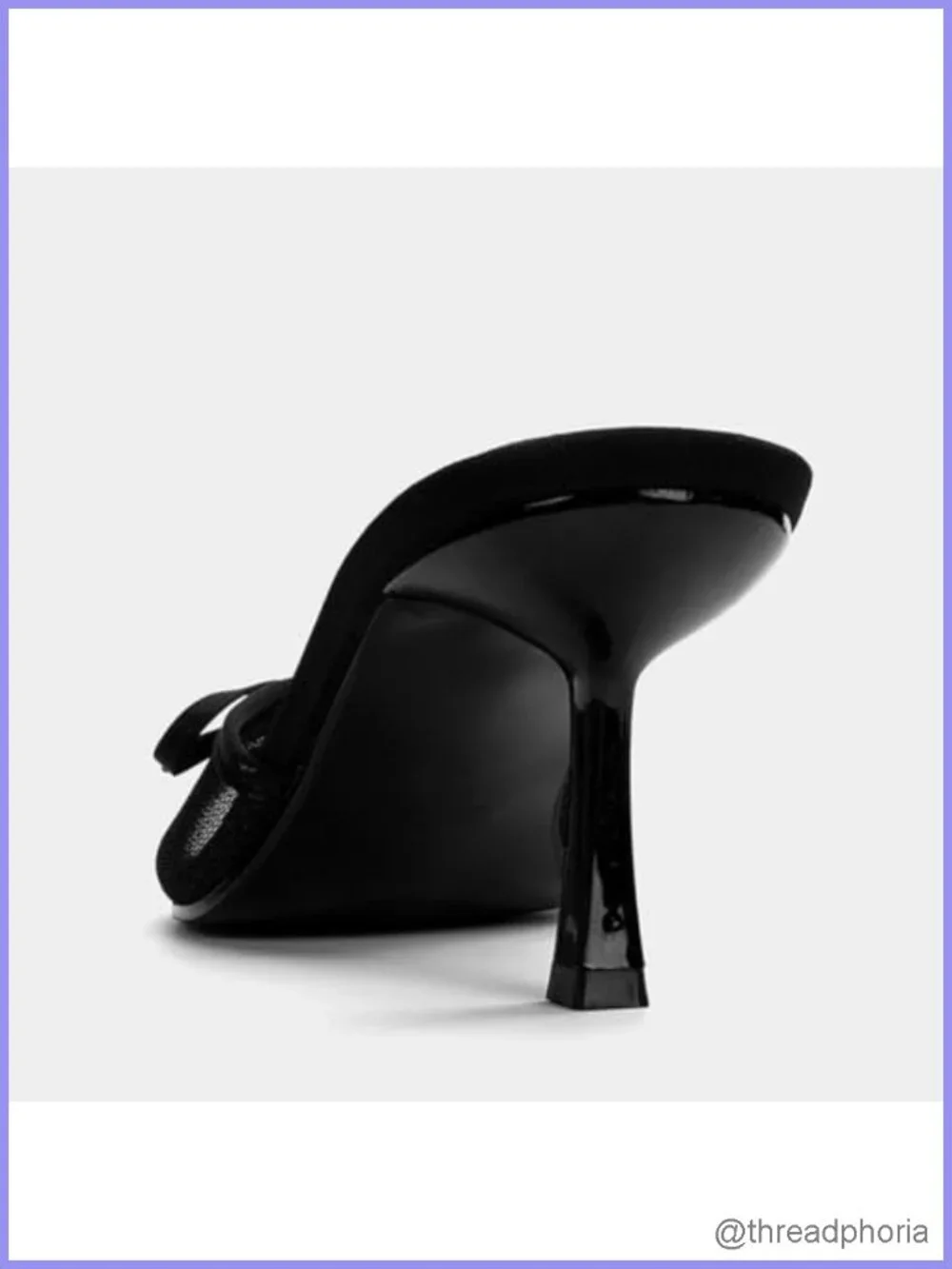 Kitten Heel Bow Mesh Sandals Open Toe Slip On Slide Heels Women