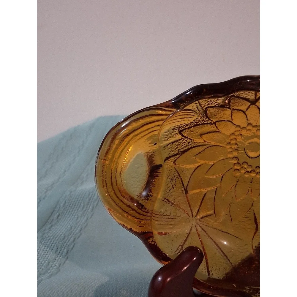Vintage‎ indiana Glass Sunflower Relish Dish Oval Serving Tray with Handles 10