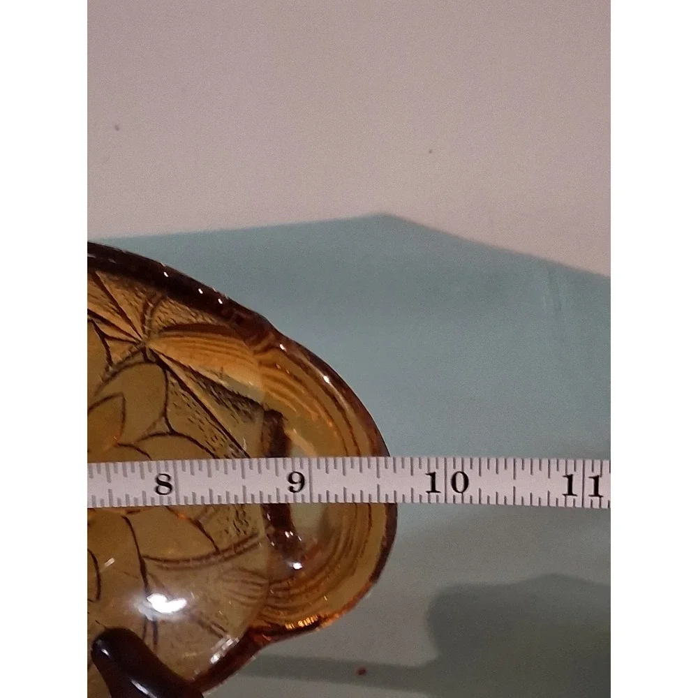 Vintage‎ indiana Glass Sunflower Relish Dish Oval Serving Tray with Handles 10