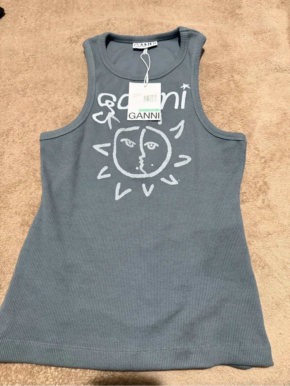 Ganni ribbed tank