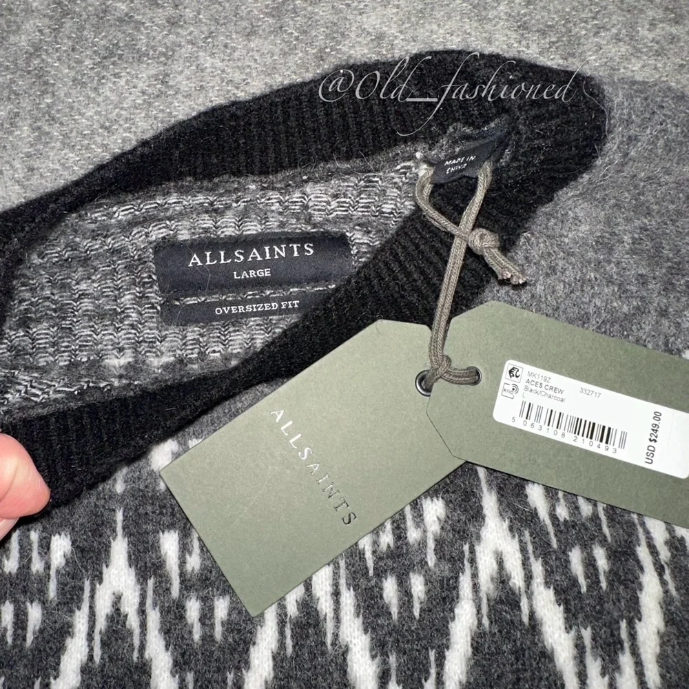 ALL SAINTS Wool Ace Fair Isle Oversized Sweater