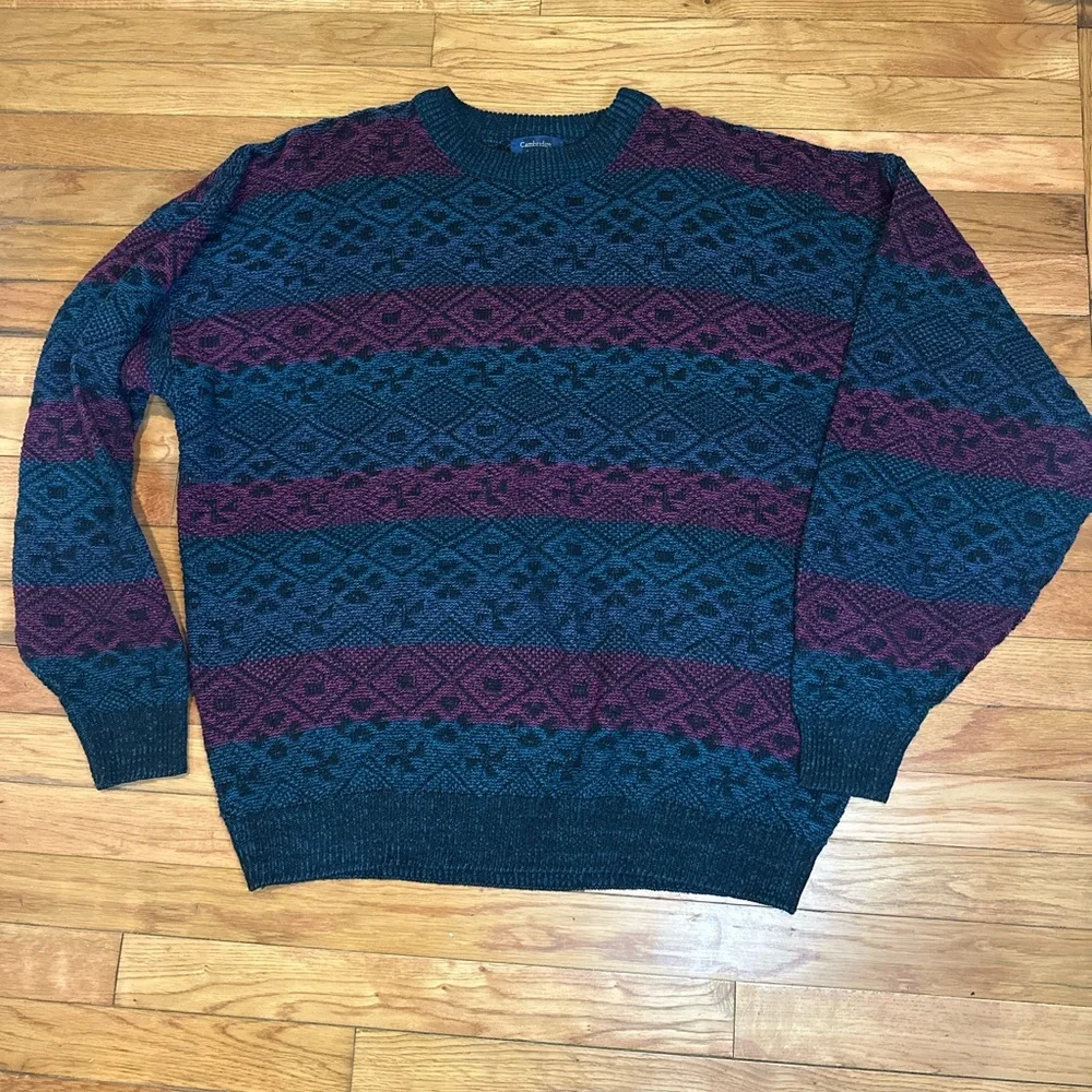Vintage Cambridge Classics Mervyn Men’s Dad Sweater‎ XL Grandpacore Multicolored