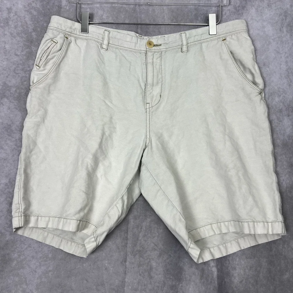 Tommy Bahama Men's Beige Linen Blend Chino‎ Shorts