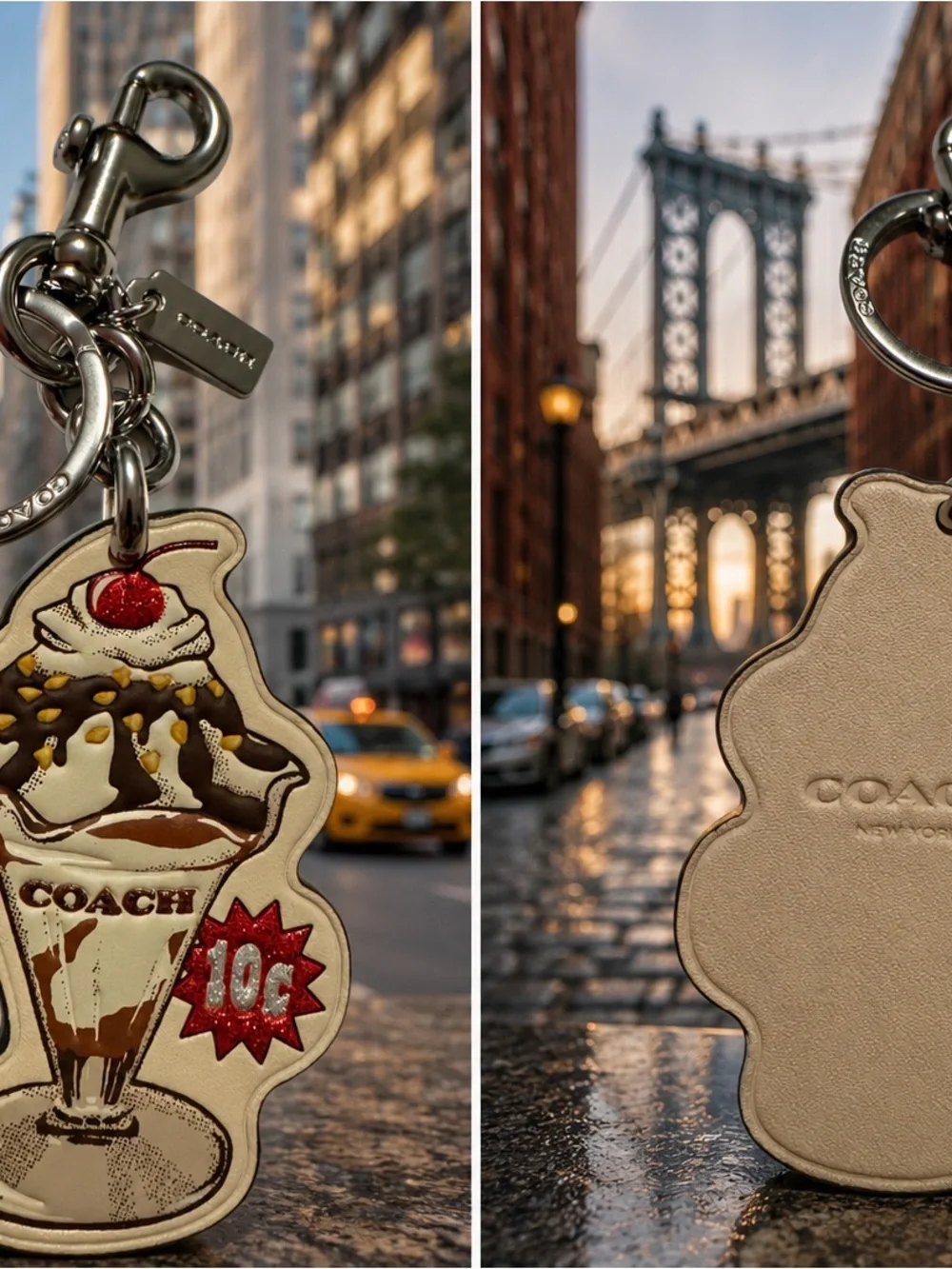 Coach leather key