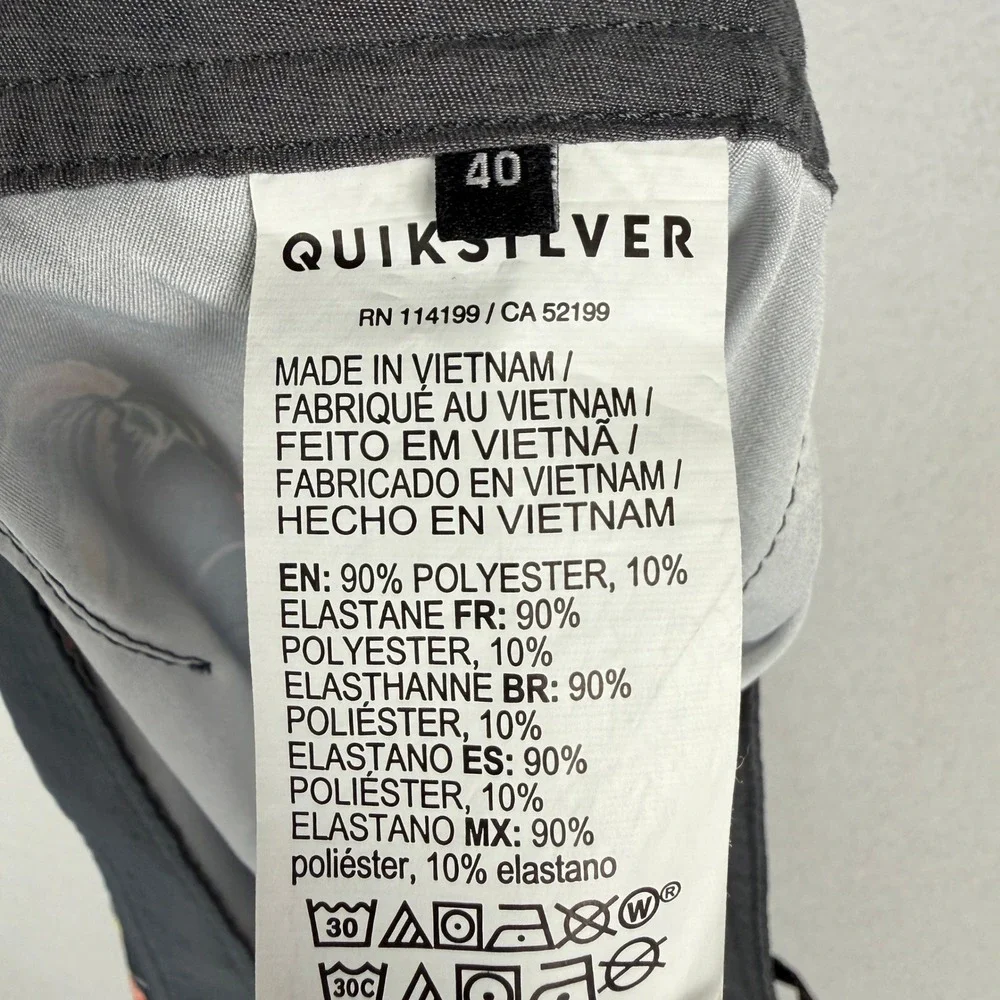 Quiksilver Highline Board Shorts Mens 40 Grey Tropical Sailboat‎ EQYBS04524