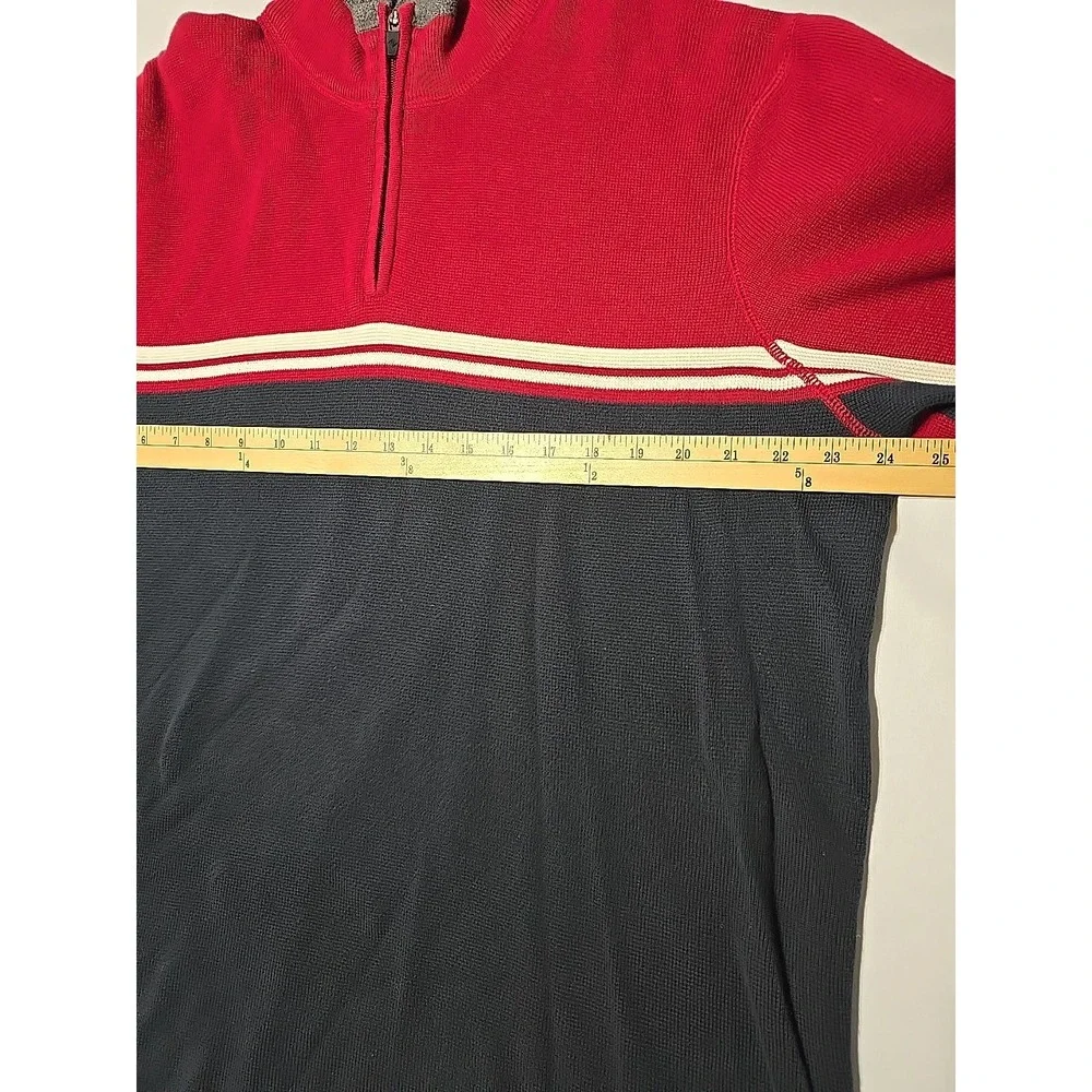 Eddie Bauer‎ Red Black Men's XL 1/4 Zip Pullower Sweater