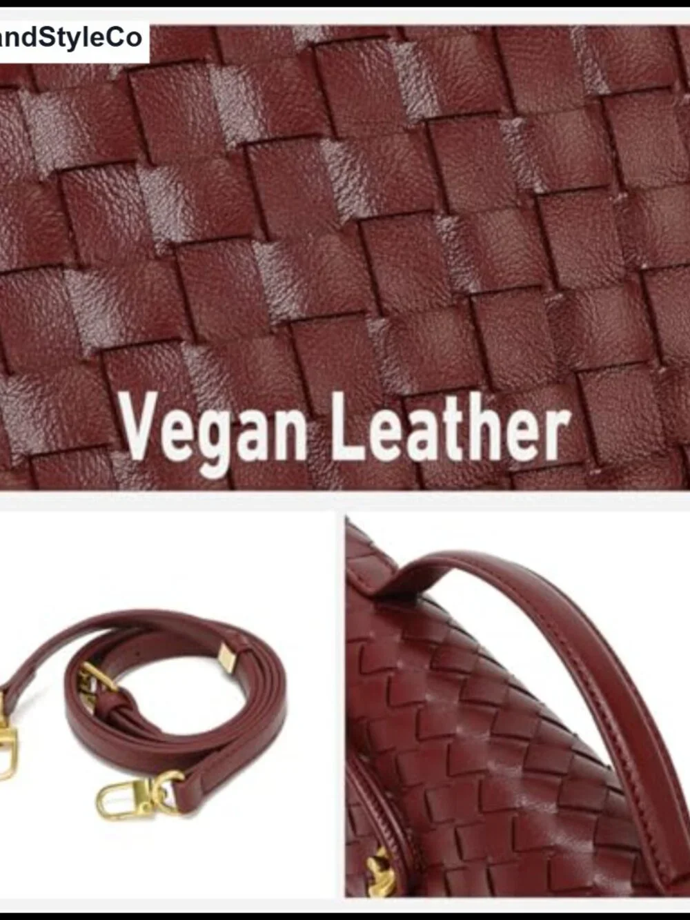 Women Vegan Leather Woven Evening Clutch Purse with Removable Strap Convertible