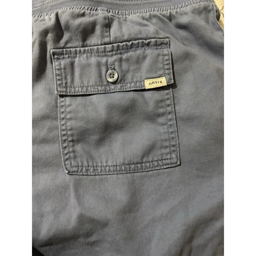 Orvis‎ Shorts Womens Large Blue Cotton Lyocell Drawstring Utility 1752052