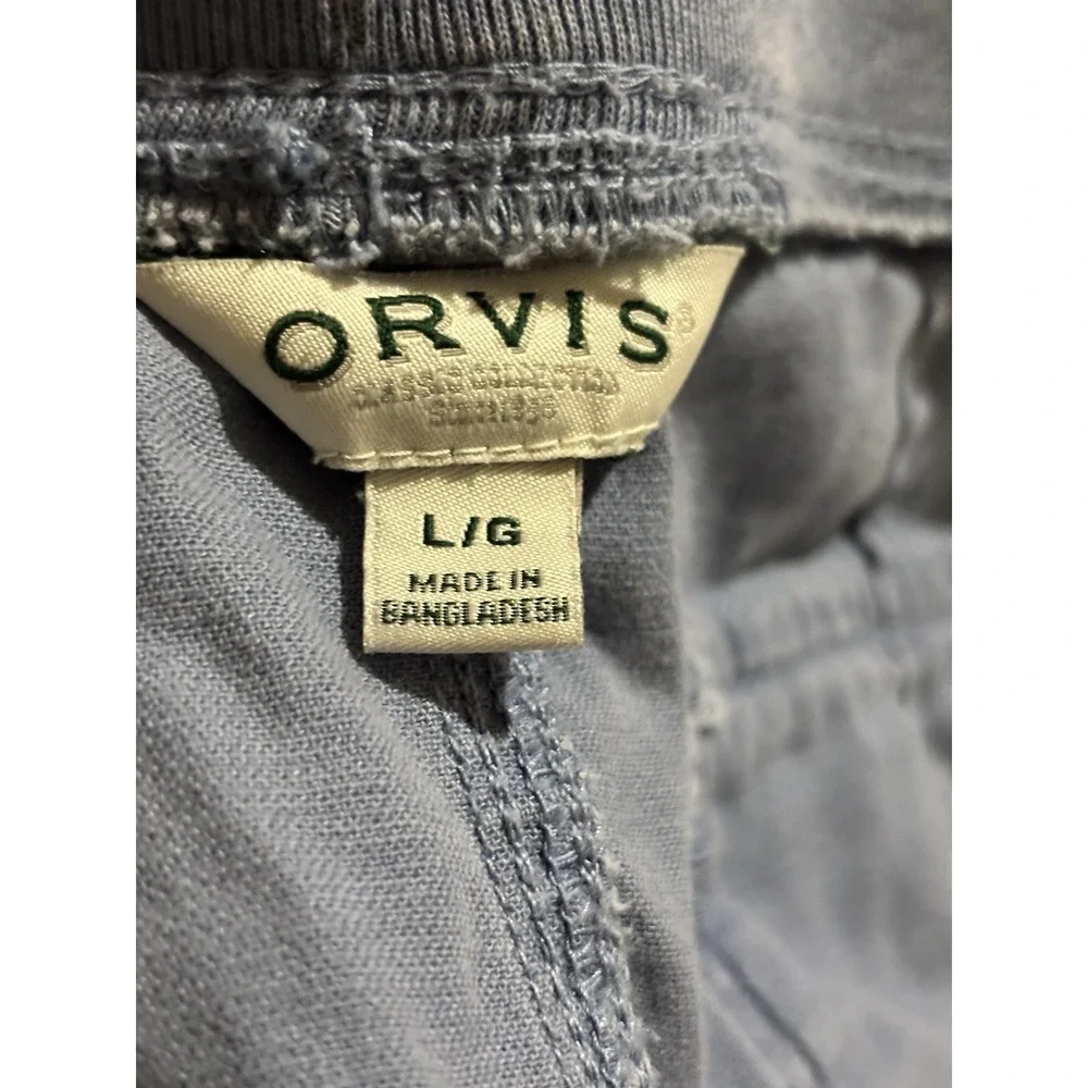 Orvis‎ Shorts Womens Large Blue Cotton Lyocell Drawstring Utility 1752052