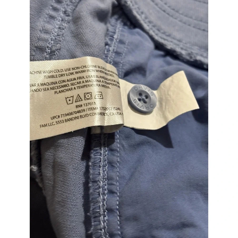 Orvis‎ Shorts Womens Large Blue Cotton Lyocell Drawstring Utility 1752052