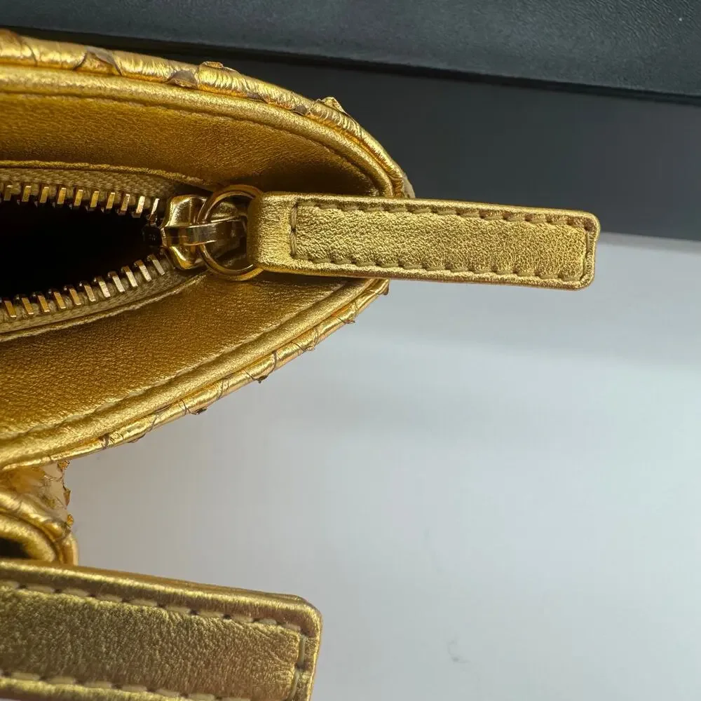 Chanel Gold Metallic‎ Python Clutch Series 19 2014 Full Set Glam