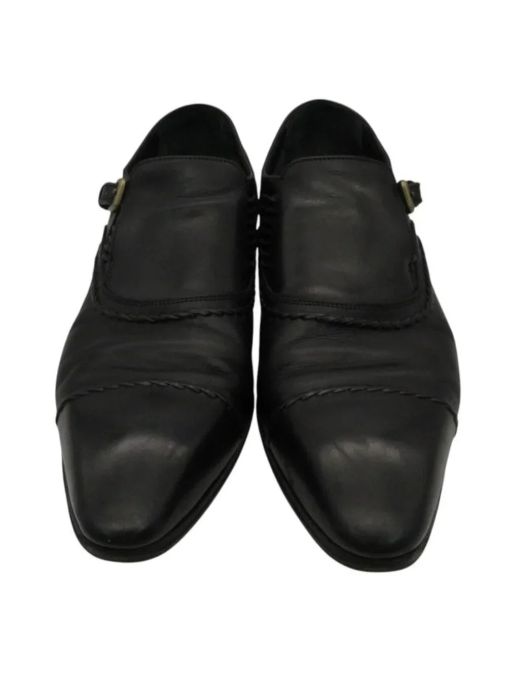 Louis Vuitton Dress Shoes Business Single Monk Strap Leather Black 6.5