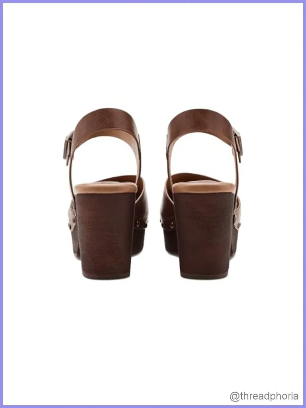 KORKS Women's Lapra Block Heel Ankle Strap Platform Sandal Vegan Leather