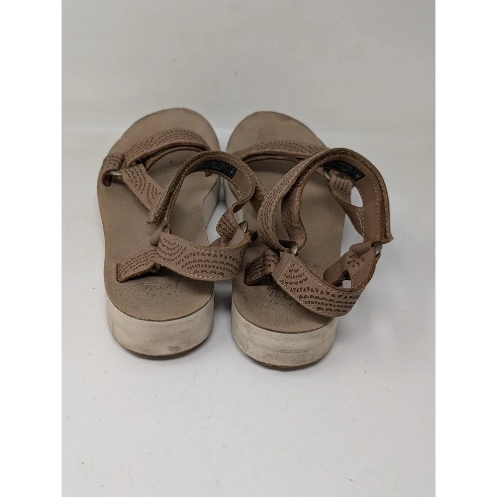 Teva Women's Size 9 Midform Universal Tan Leather‎ Platform Sandals 1090873