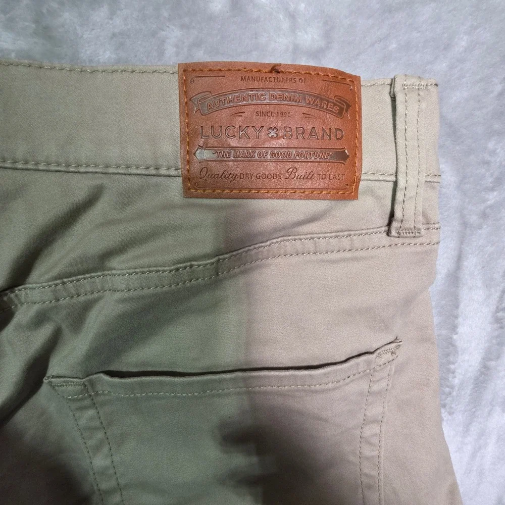 Lucky Brand 410 Athletic Straight Khaki Pants Mens 34x30 Tan Stretch Cotton
