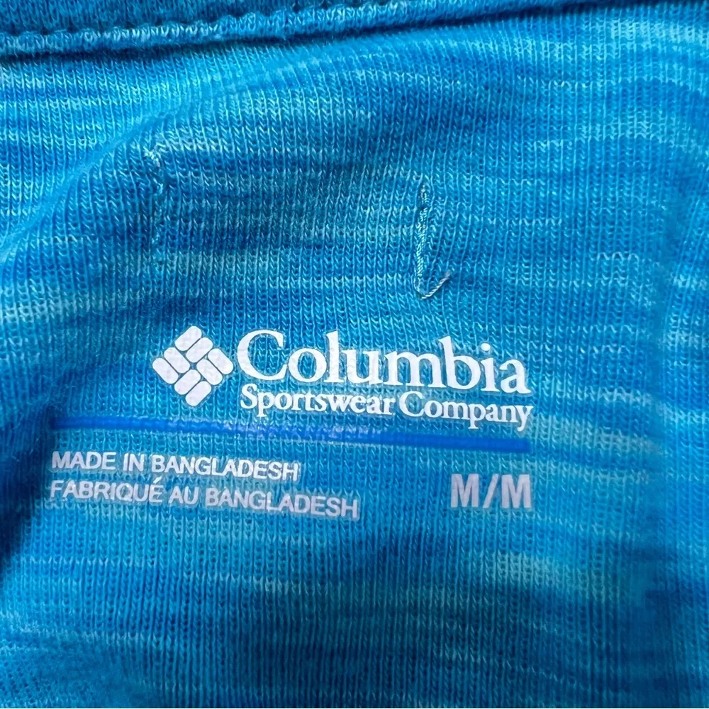 Columbia Half-Zip Pullover Mock Turtleneck Turquoise Space Dye Size Medium