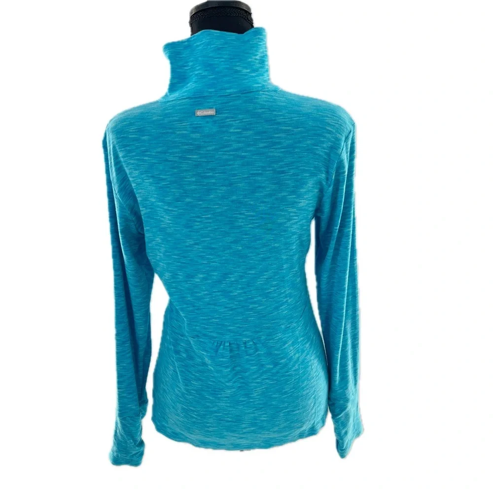 Columbia Half-Zip Pullover Mock Turtleneck Turquoise Space Dye Size Medium
