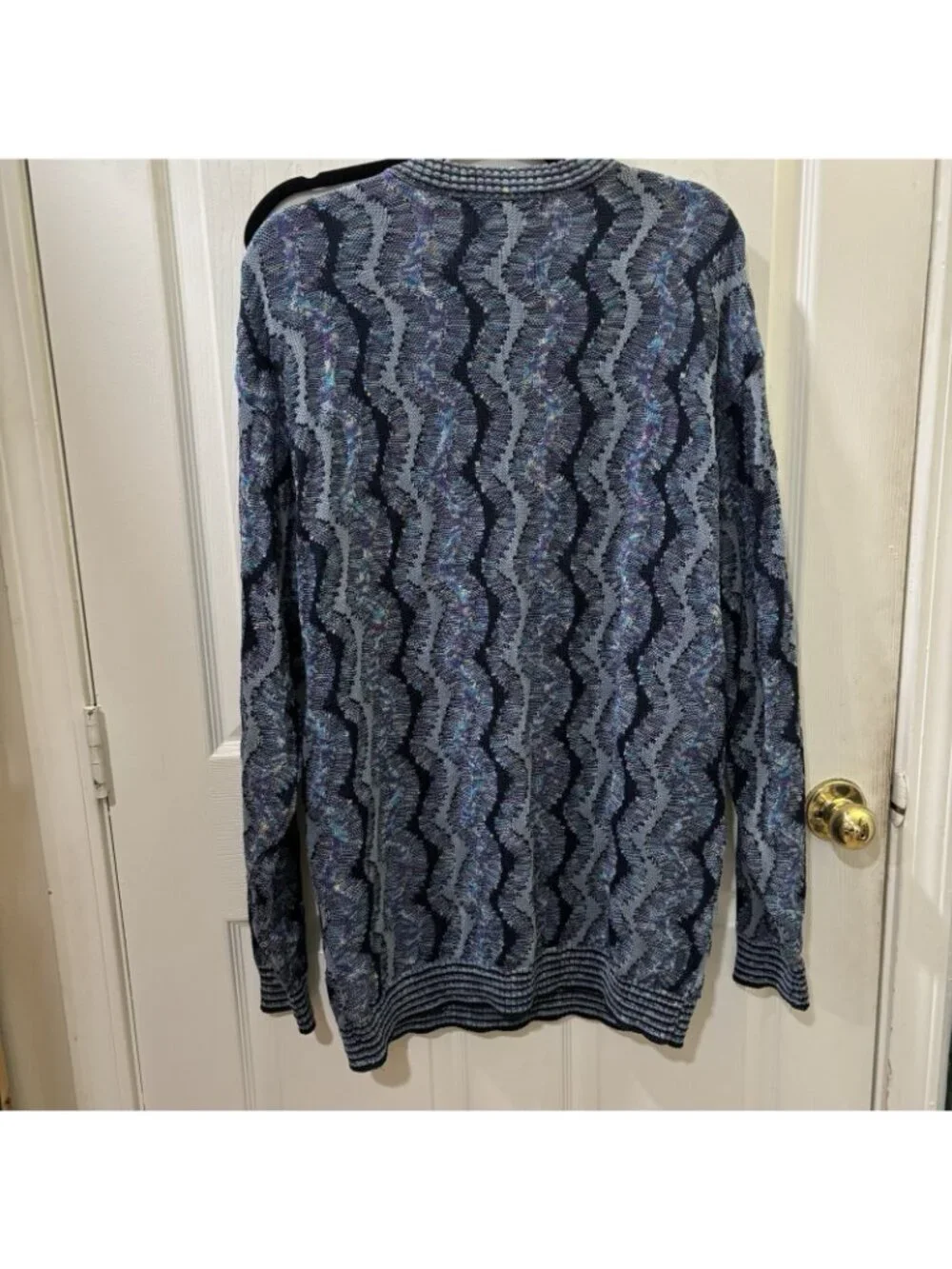 Tundra 3D Knit Blue Sweater Vintage Size Men  XL Made In Canada