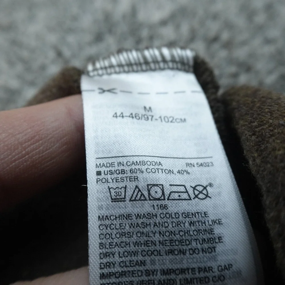 Banana Republic Sweater Mens M Brown Waffle Knit Thermal Crewneck Pullover Cozy