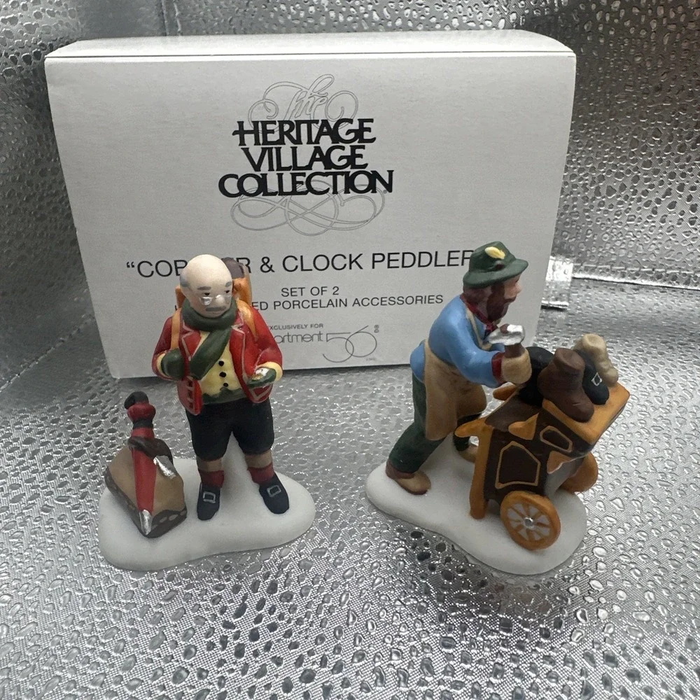 Dept 56 Heritage‎ Village Cobbler & Clock Peddler 5839-4 Set of 2 Figurines
