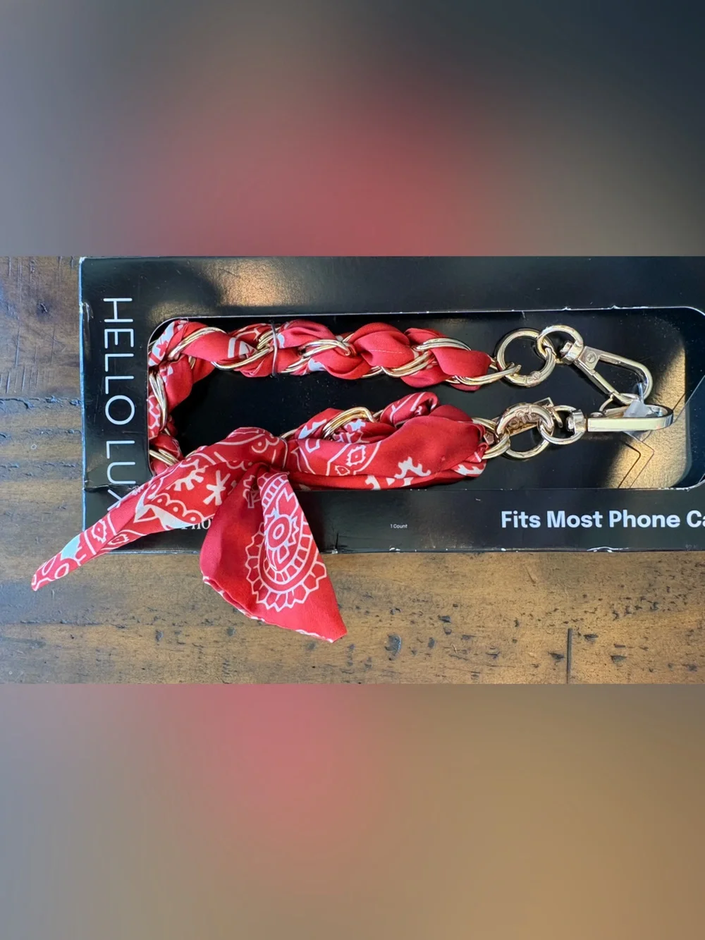 Hello Lux wristlet red