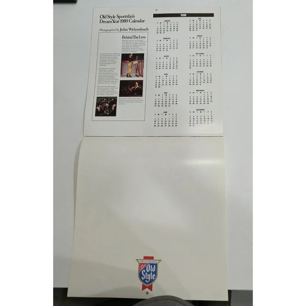 Vintage 1989 Old Style Beer Calendar Sportsfans Dream Year Pinup Girls Heileman