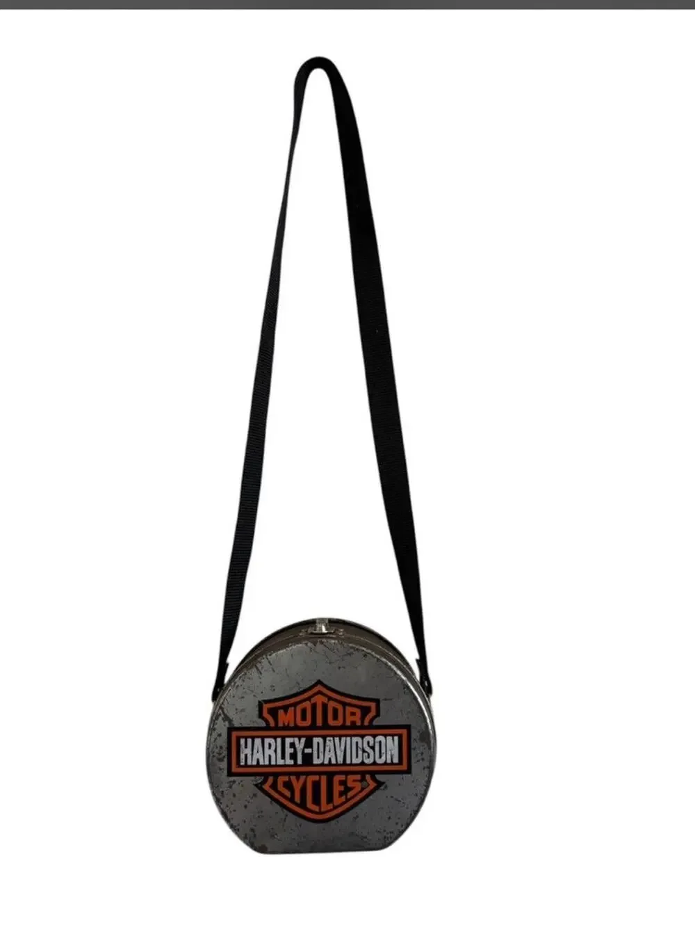 Vintage Harley-Davidson Men's Round Crossbody Metal Bag