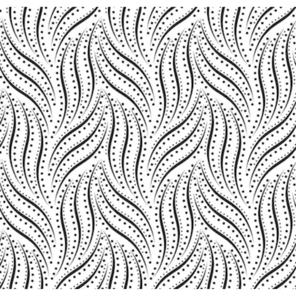 Style Selections Shower Curtain Black White Wave Dot‎ PEVA Hook Set 70x72