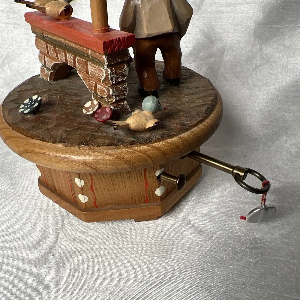 Vintage Music‎ Box Thorens Anri Man Dog,Birds Third Man Theme Switzerland Works!