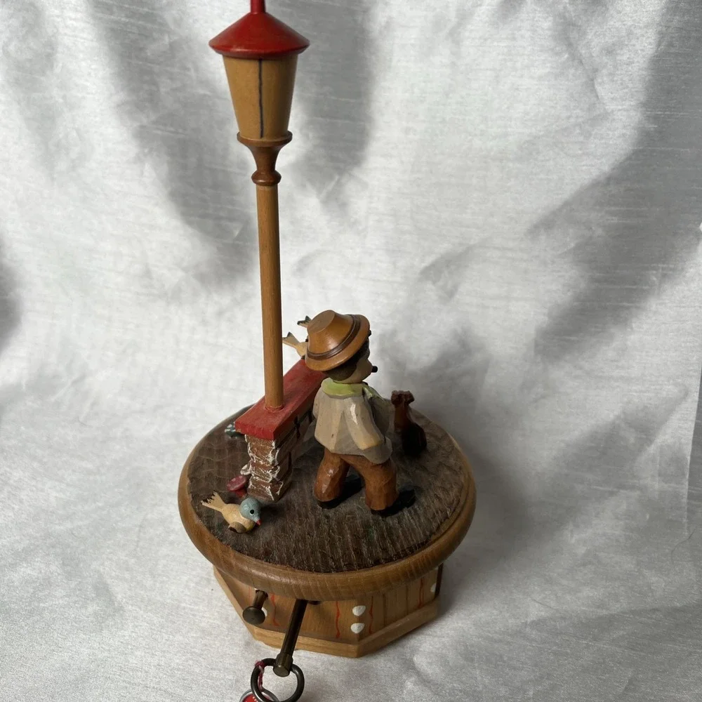 Vintage Music‎ Box Thorens Anri Man Dog,Birds Third Man Theme Switzerland Works!