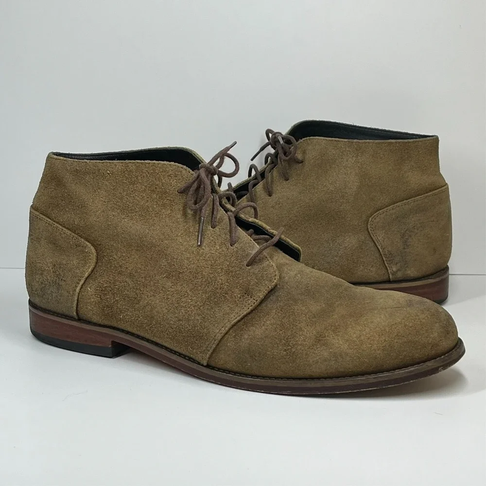 Nisolo Suede Leather Chukka Boots Men's 12 Casual Comfort Lace Up Preppy Tobacco