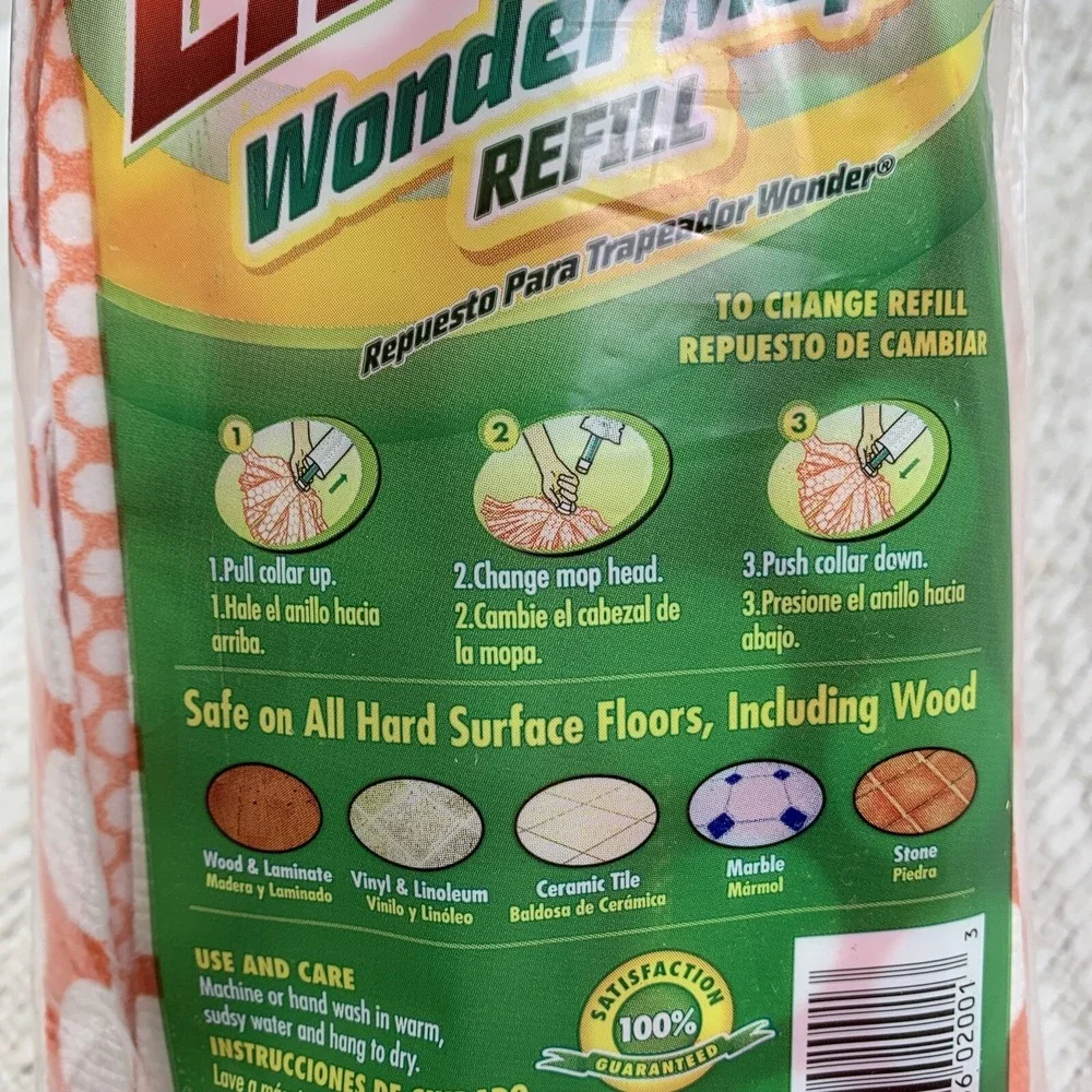 Libman Wonder Mop Refill Model 02001 Easy Change Machine Washable Refill New