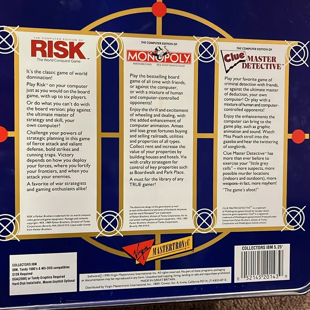 Virgin Mastertronic clue risk
