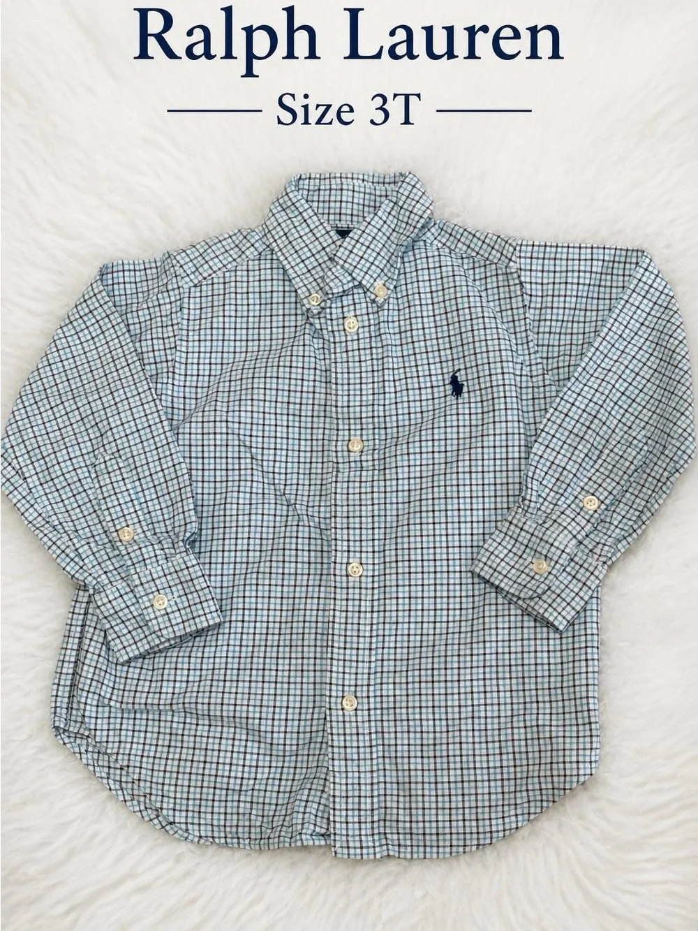 Ralph Lauren Blue and Navy Check Button-Down Shirt